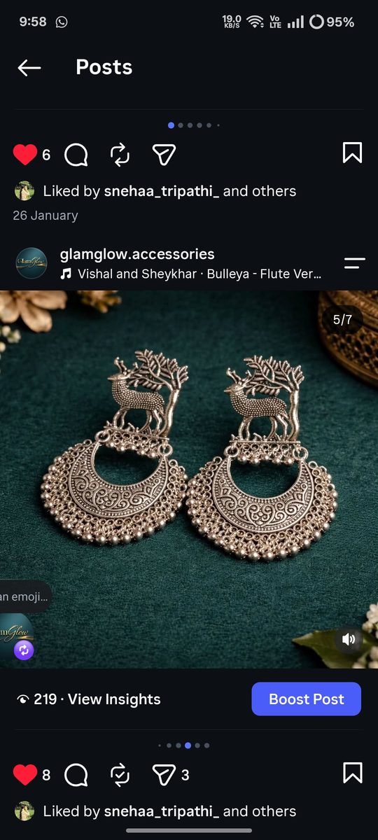 Oxidised jhumka