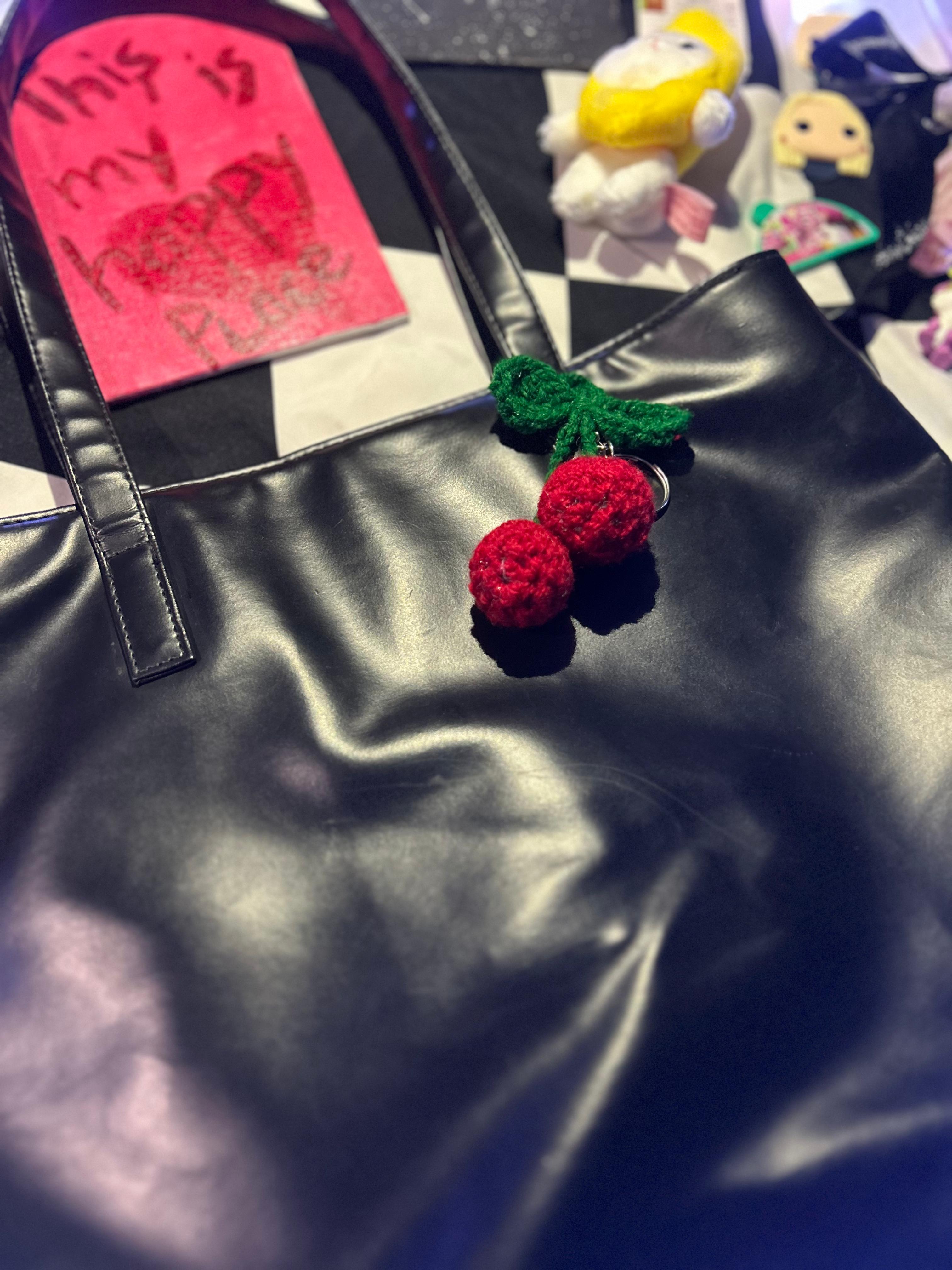 Crochet Cherry keychain