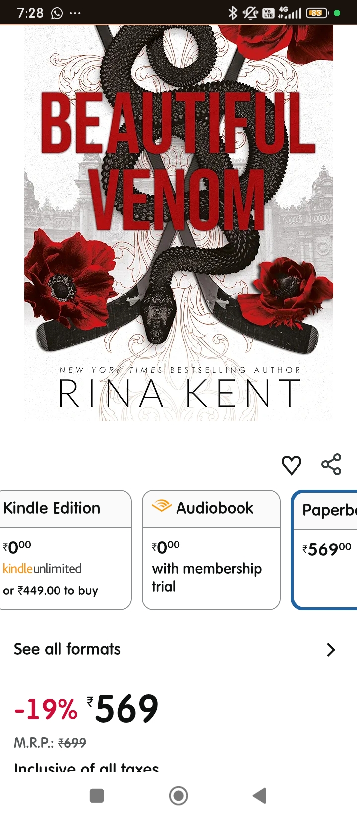 Novel — Beautiful Venom by Rina kent thumbnail