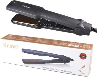 Kemei KM-329 Professional Hair Straightener, smooth aur stylish hair ke liye perfect. Easy to use, l